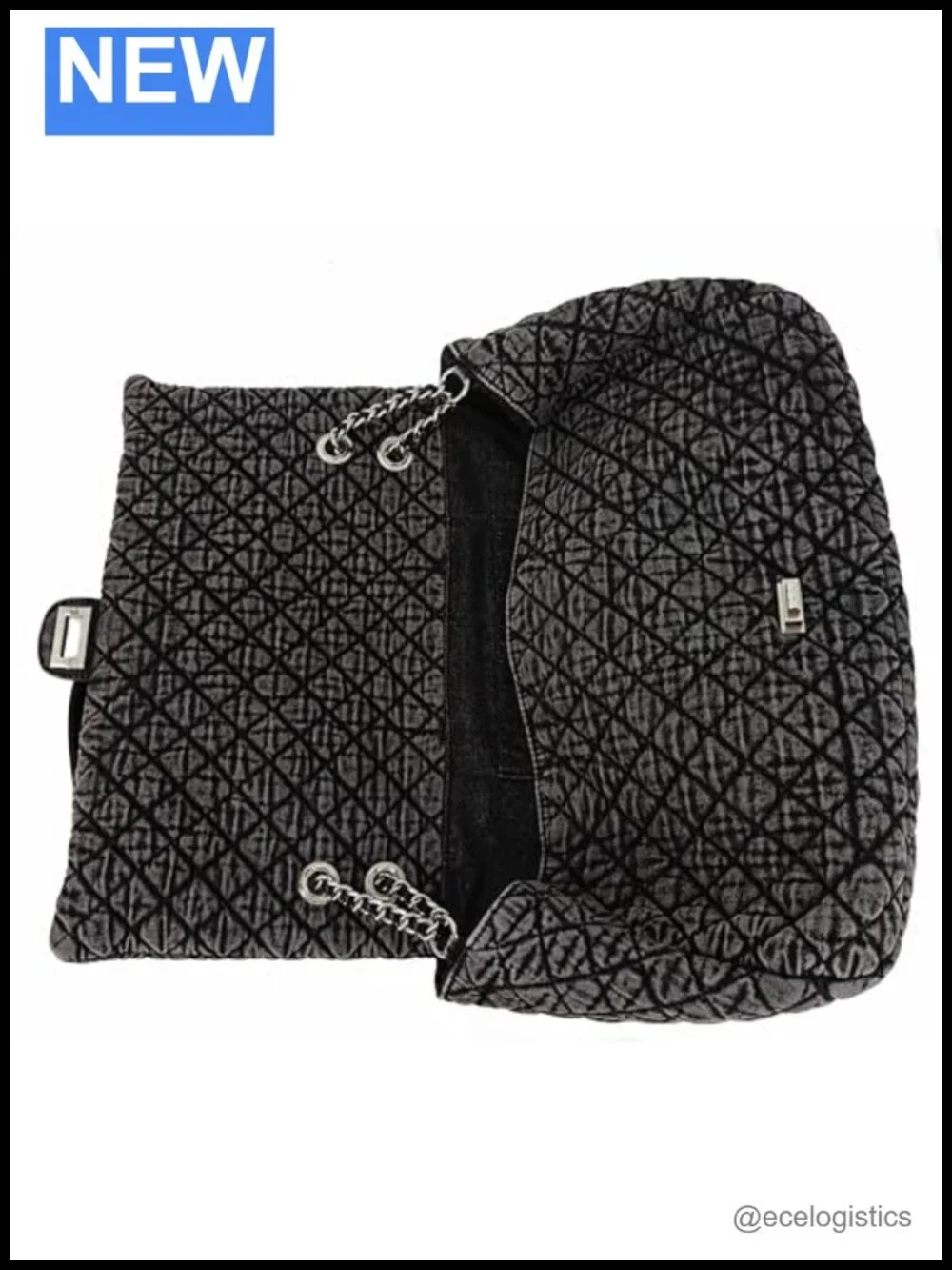 Oversize Vintage Washed Quilted Denim Flap XL Hobo Bag Chain Strap